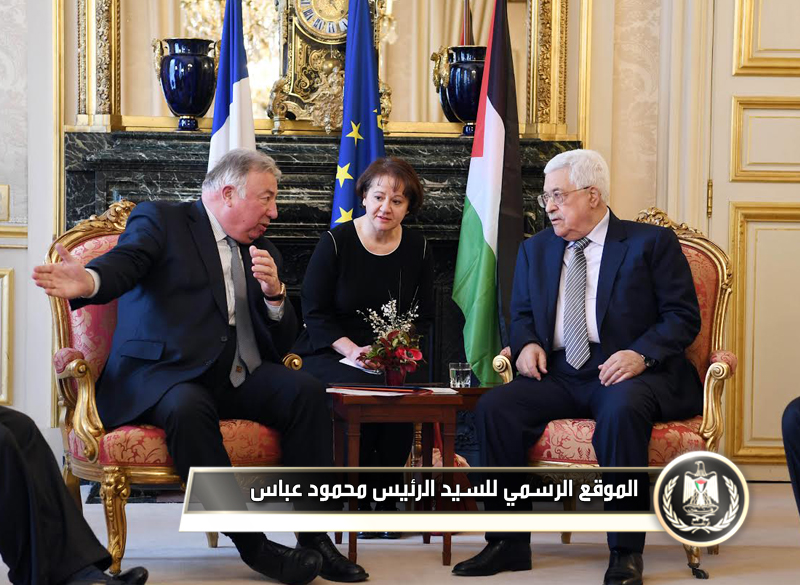 السيد الرئيس اثناء لقاء رئيس مجلس 
الشيوخ الفرنسي.