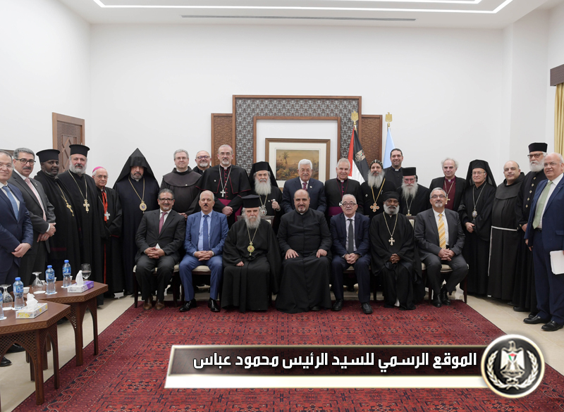 الرئيس يستقبل رؤساء الكنائس في الأراضي 
المقدسة